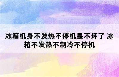 冰箱机身不发热不停机是不坏了 冰箱不发热不制冷不停机